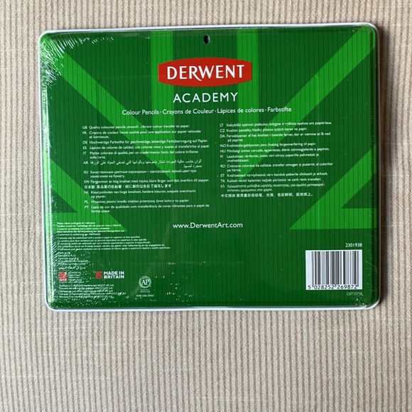 Derwent Academy Colored Pencil Set - Assorted Colors, Tin Box, Set of 24 - Picture 3 of 3